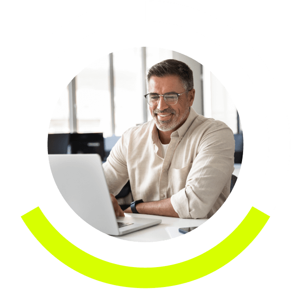 man wearing glasses and smiling